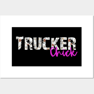 Trucker chick Posters and Art